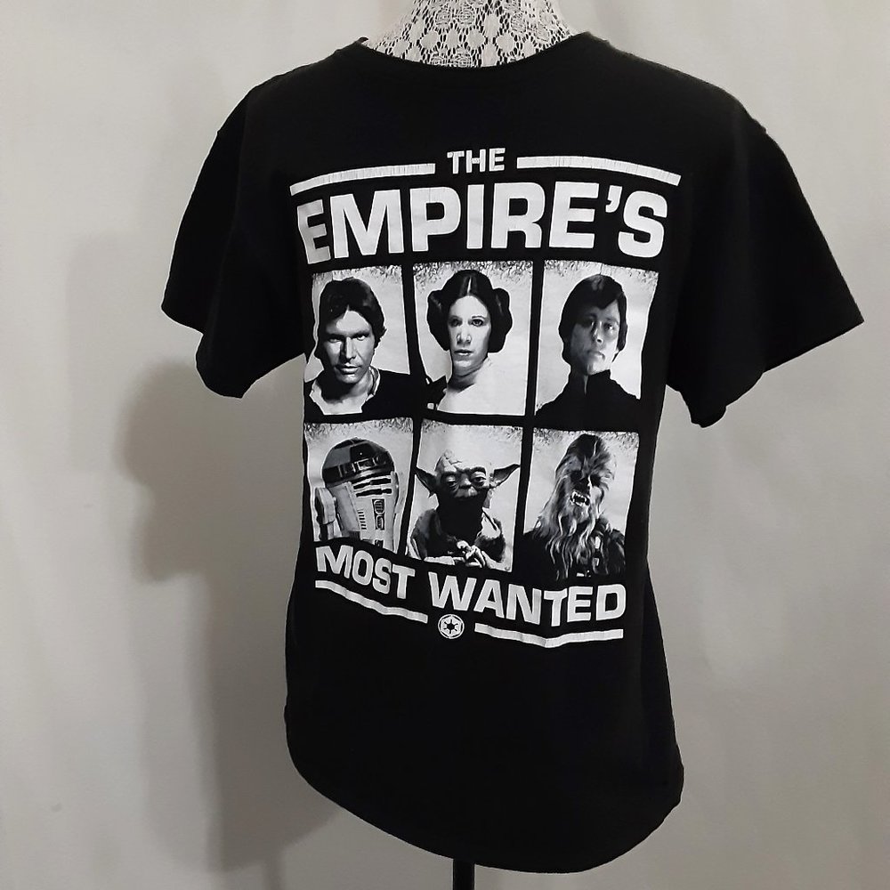 Star Wars Tee Size Medium The Empires Most Wanted Picture Tee Black